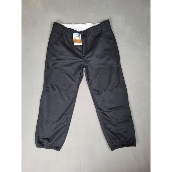 Willit Womens Softball Pants Belted Low Rise Fastpitch Pant UPF 50+ Black Medium - Picture 1 of 5